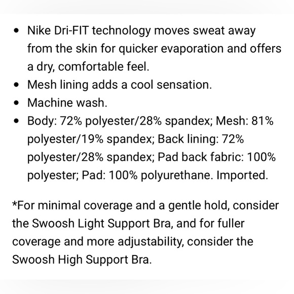 Nike Dri-Fit Swoosh Sports Bra - Picture 6 of 6
